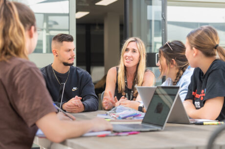 Group of people studying together.